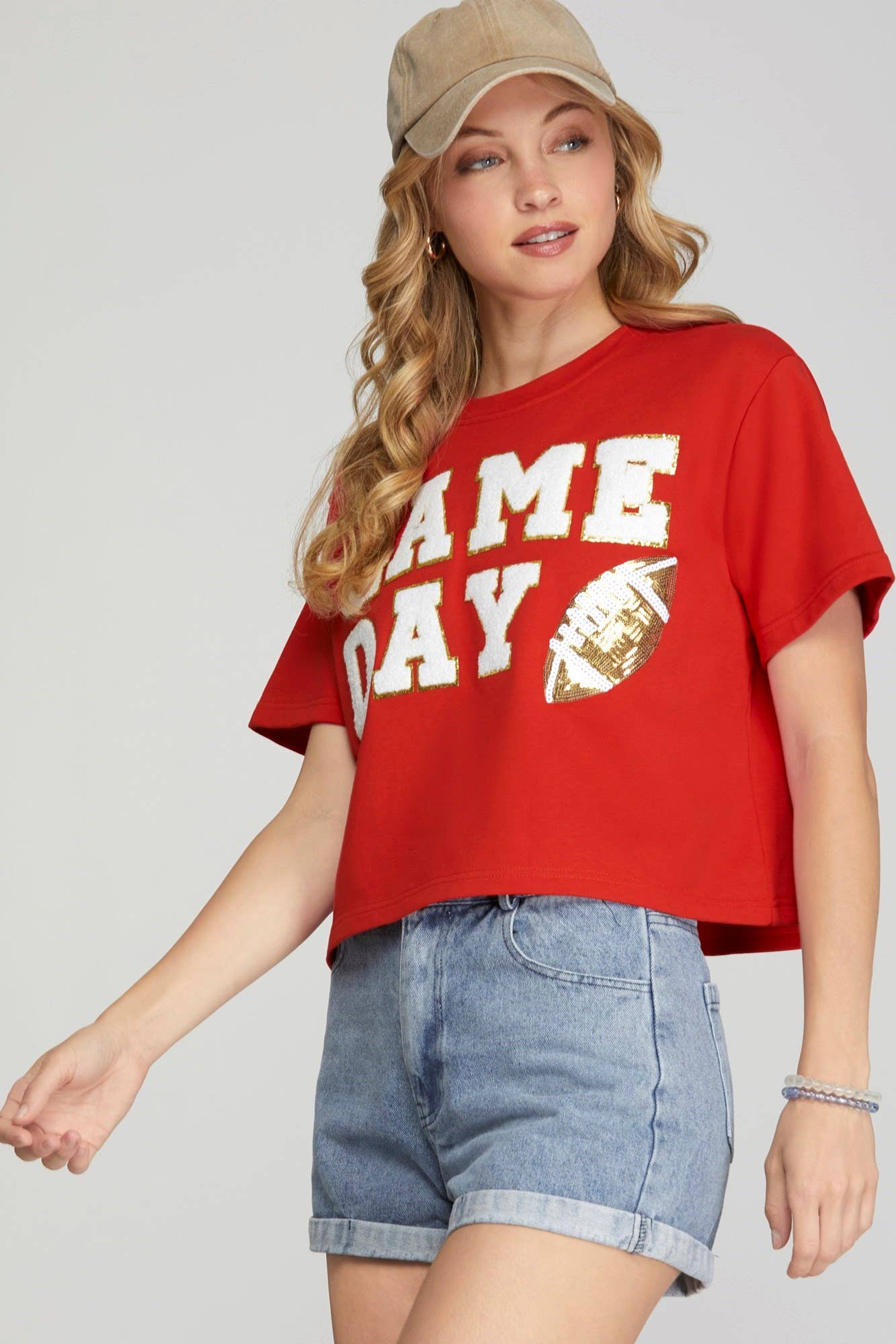 Game Day Football Patch Top- Purple
