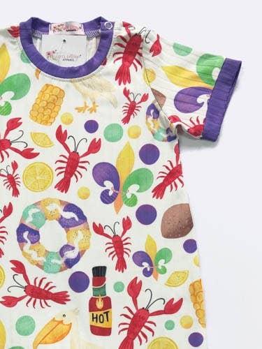 King Cake Boy Romper Mardi Gras