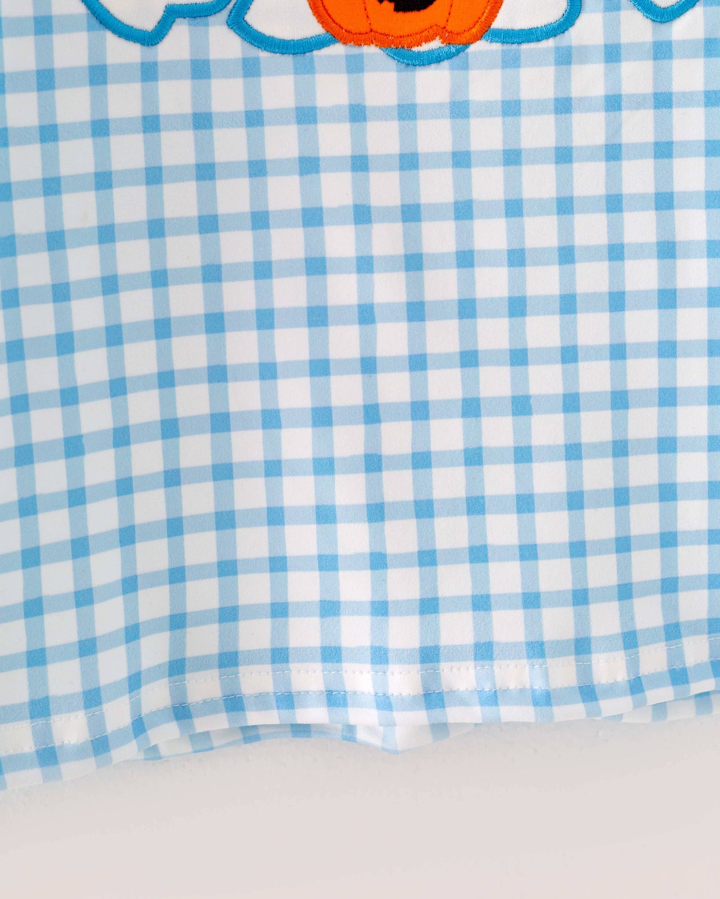 Halloween Blue Plaid Ghost Boy Top