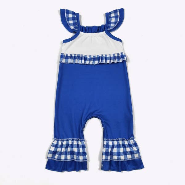 Team Spirit Baby Romper- Blue Embroidery