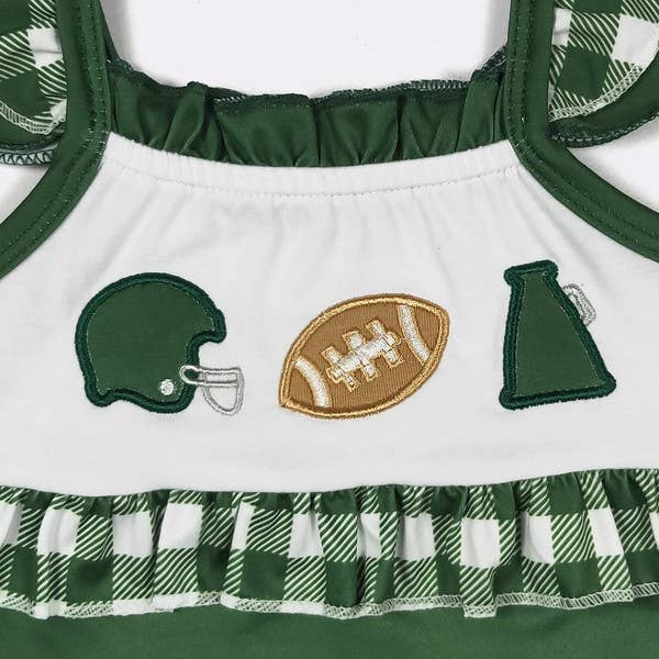 Team Spirit Baby Romper-Green Embroidery