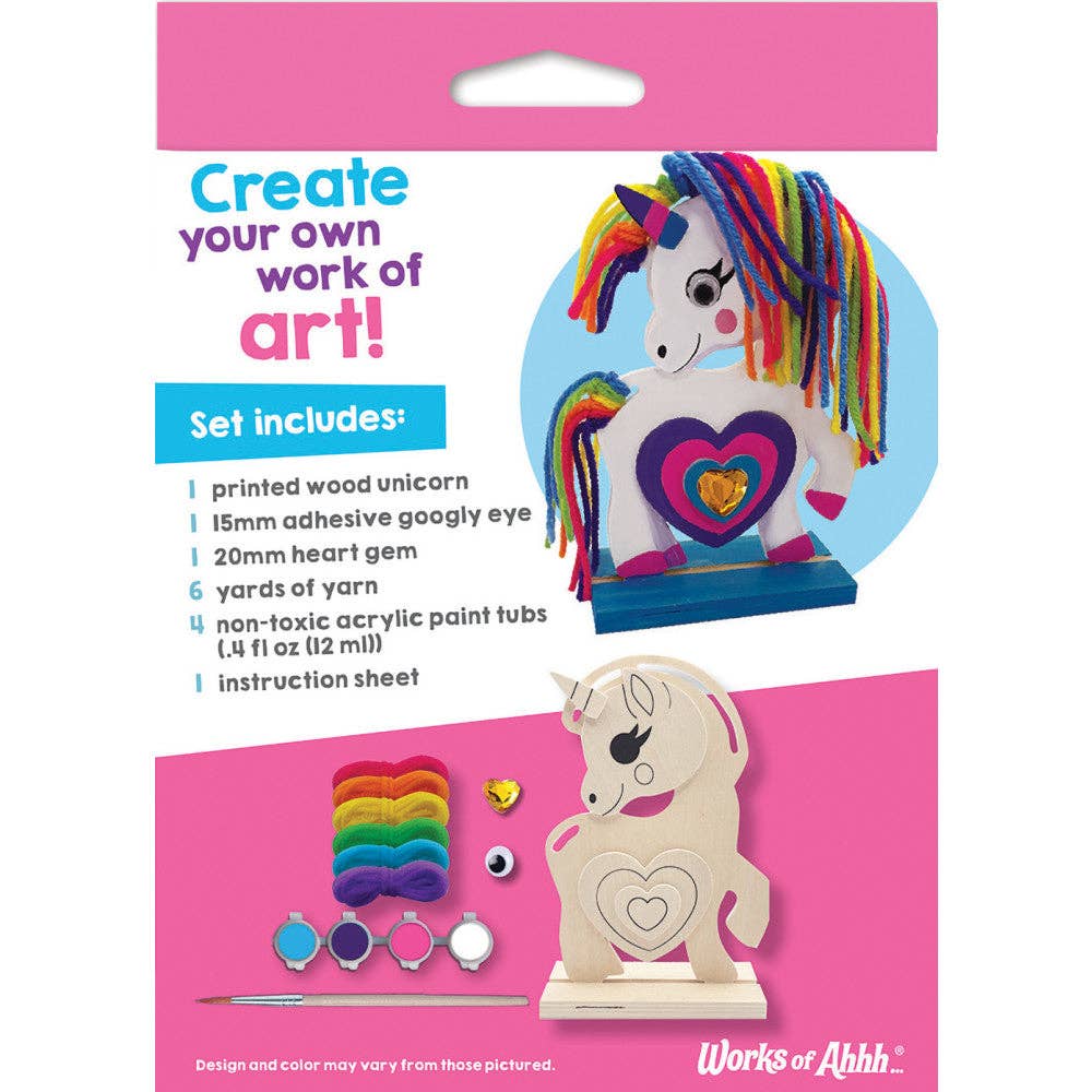 Unicorn - Wood Yarn Wrapping Craft & Paint Kit