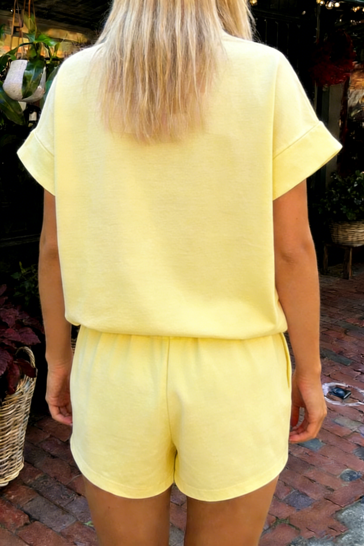 Mock Neck Colorblock Short Sleeve Set