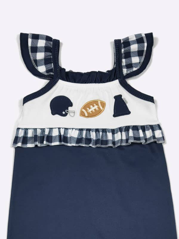 Team Spirit Baby Romper- Navy Embroidery