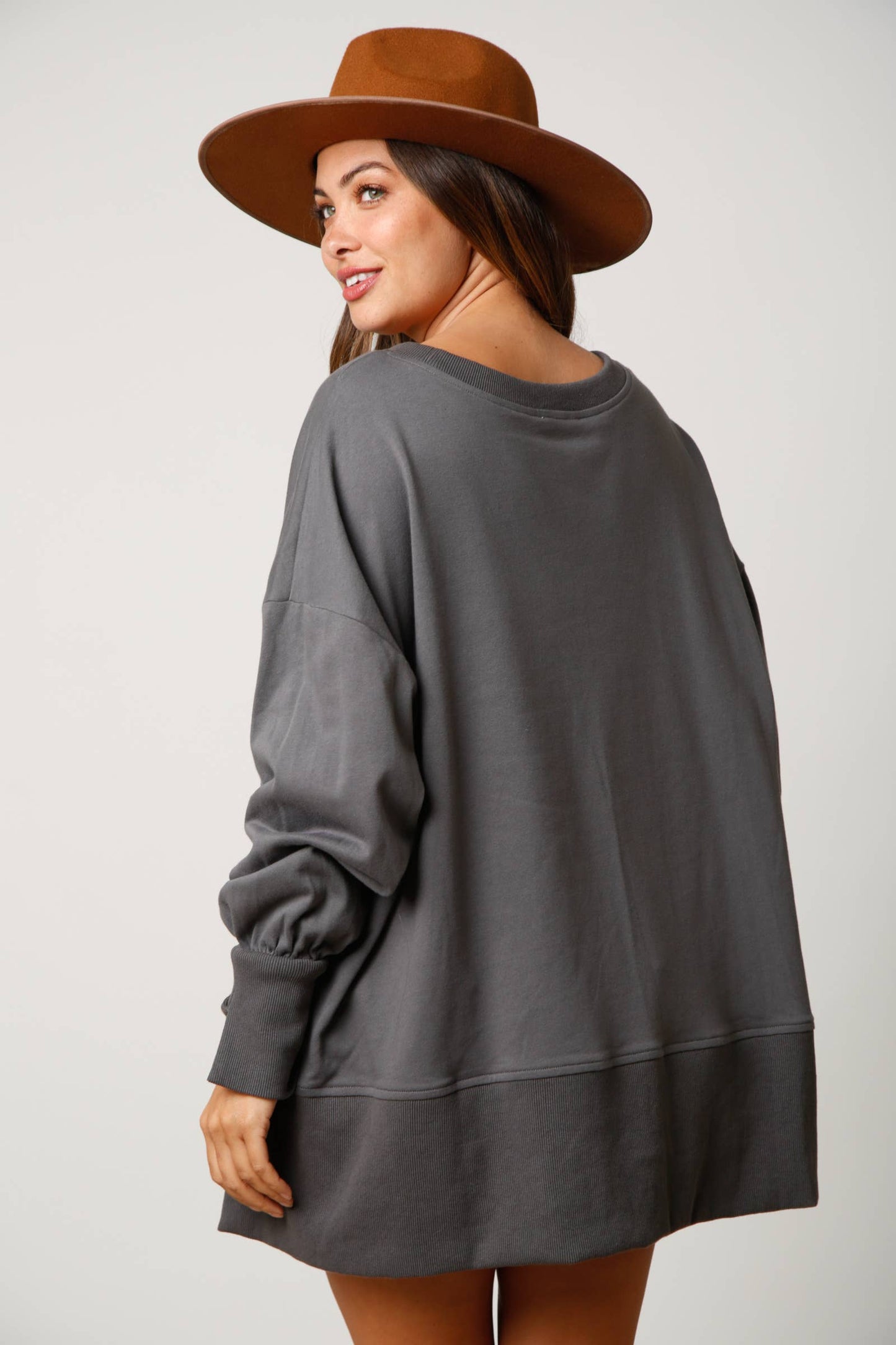 Cheers Hot Cocoa Sequin Sweatshirt- Dusty Peach