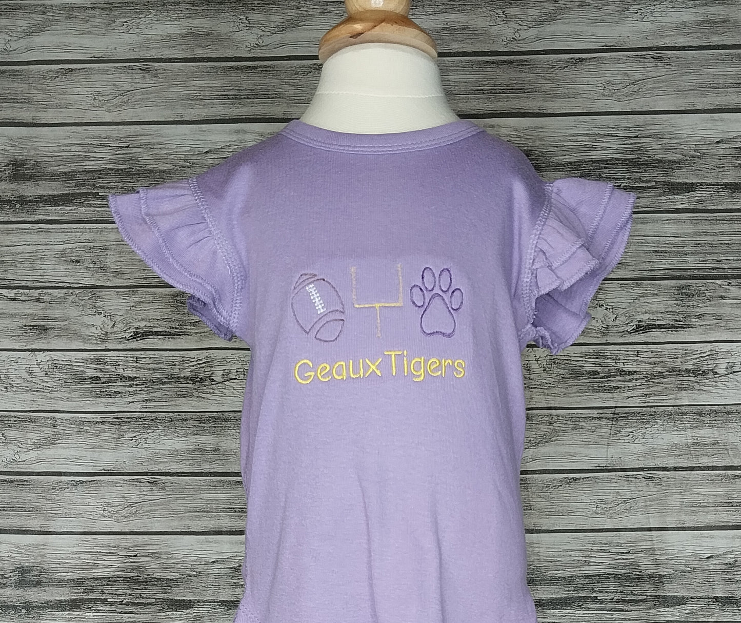 Geaux Tigers Tri-Football Embroidered