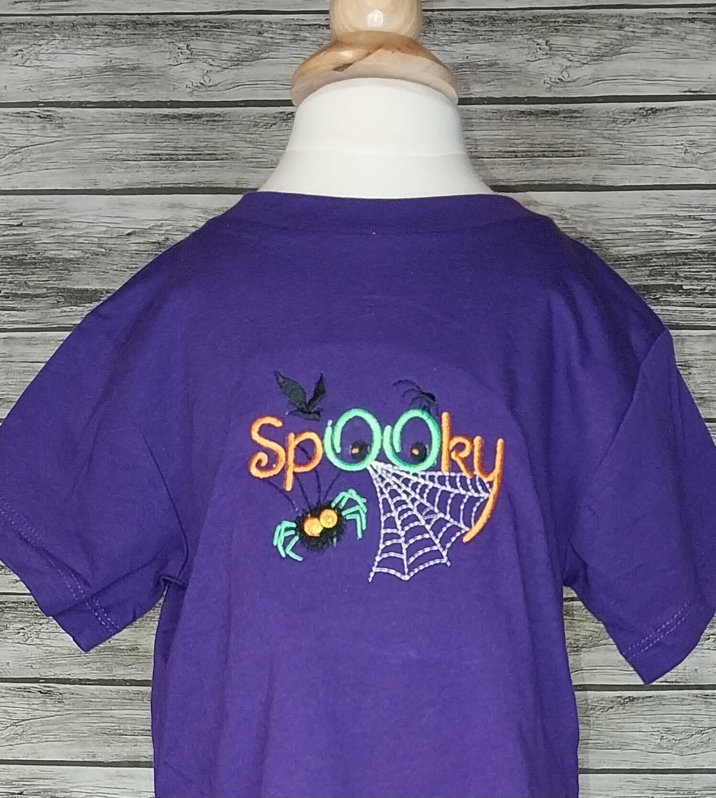 Spooky Embroidered T-Shirt - Purple