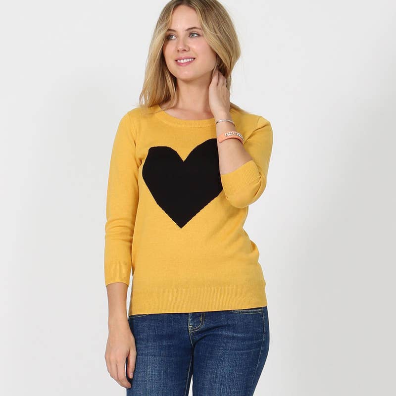 Sweet Heart Valentine Pullover Sweater- Tomato/ Oatmeal
