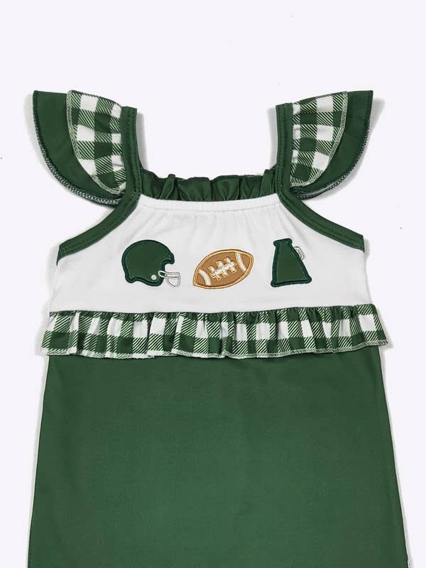 Team Spirit Baby Romper-Green Embroidery