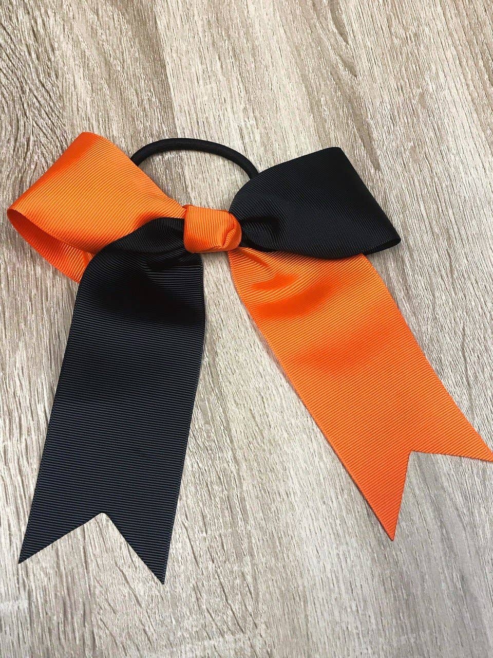 School Spirit Cheer Bows: Maroon/White