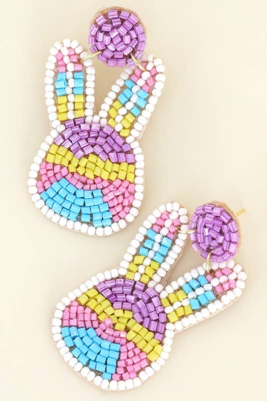 Bunny Seed Bead Earrings- Multicolor