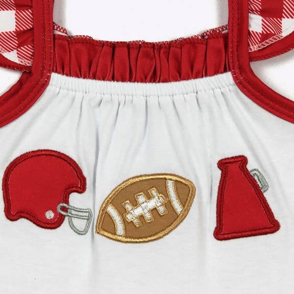 Team Spirit Girls Dress- Red Embroidery
