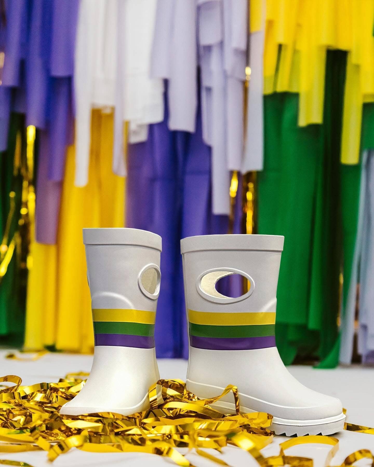 Mardi Gras Striped Major Boots