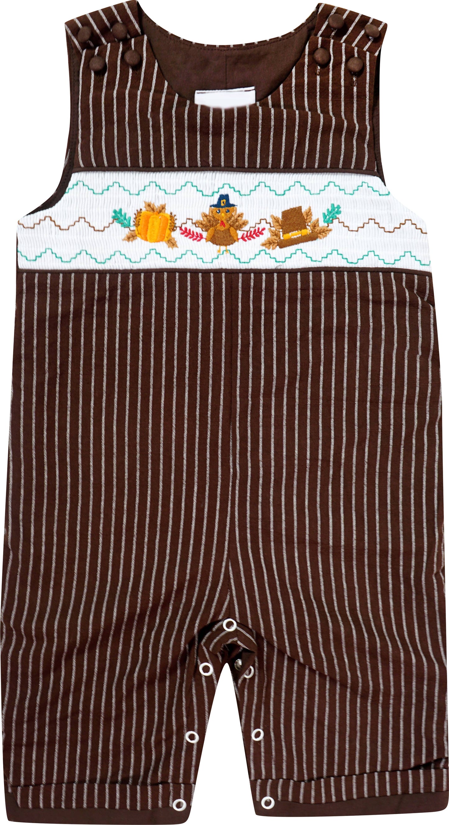 Thanksgiving Turkey Smocked Longall Romper