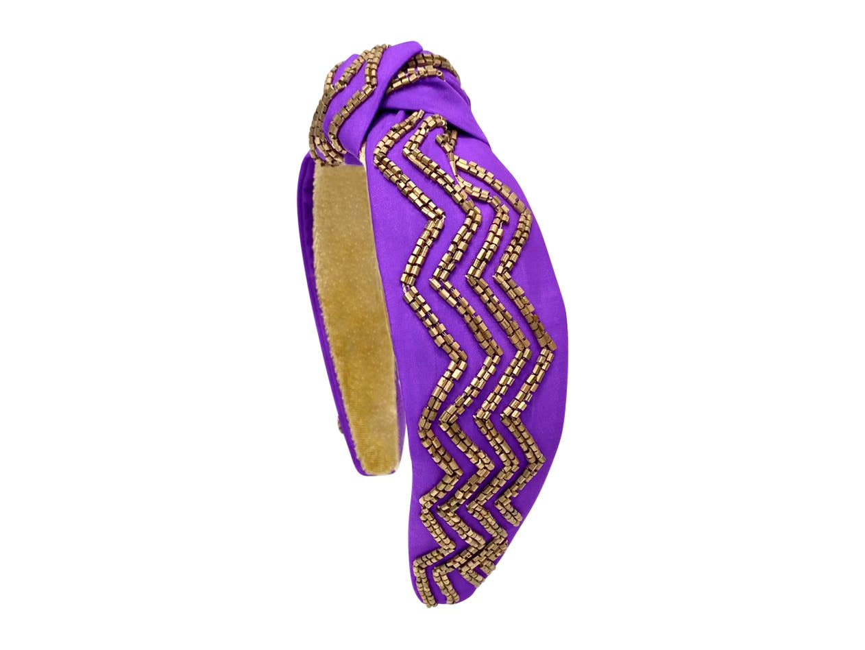Headband Knot Chevron - Purple and Gold