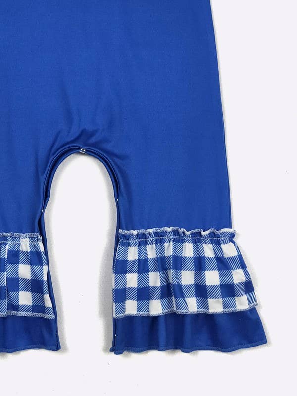 Team Spirit Baby Romper- Blue Embroidery