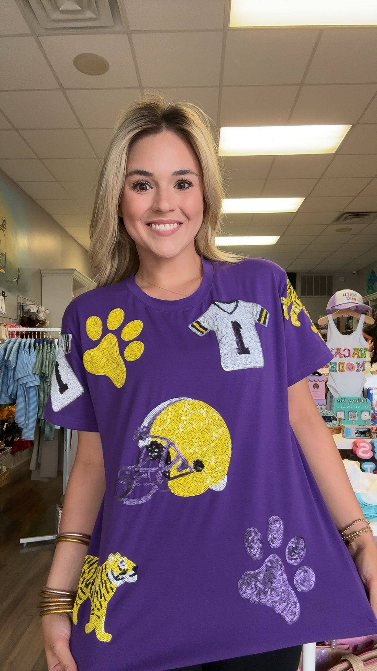 Purple Game Day Sequin T-Shirt