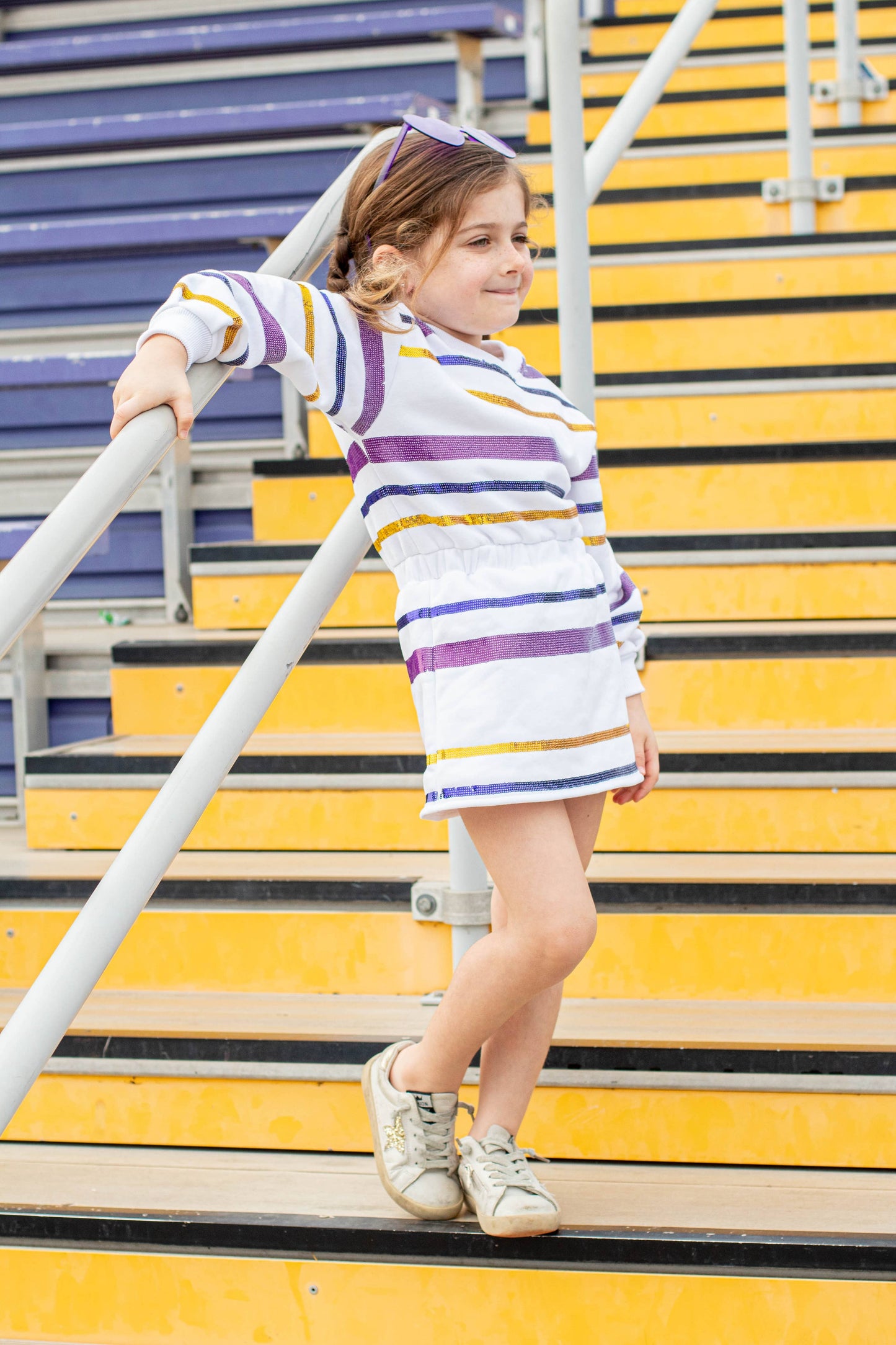 Throw Me the Ball Dress- Purple & Gold