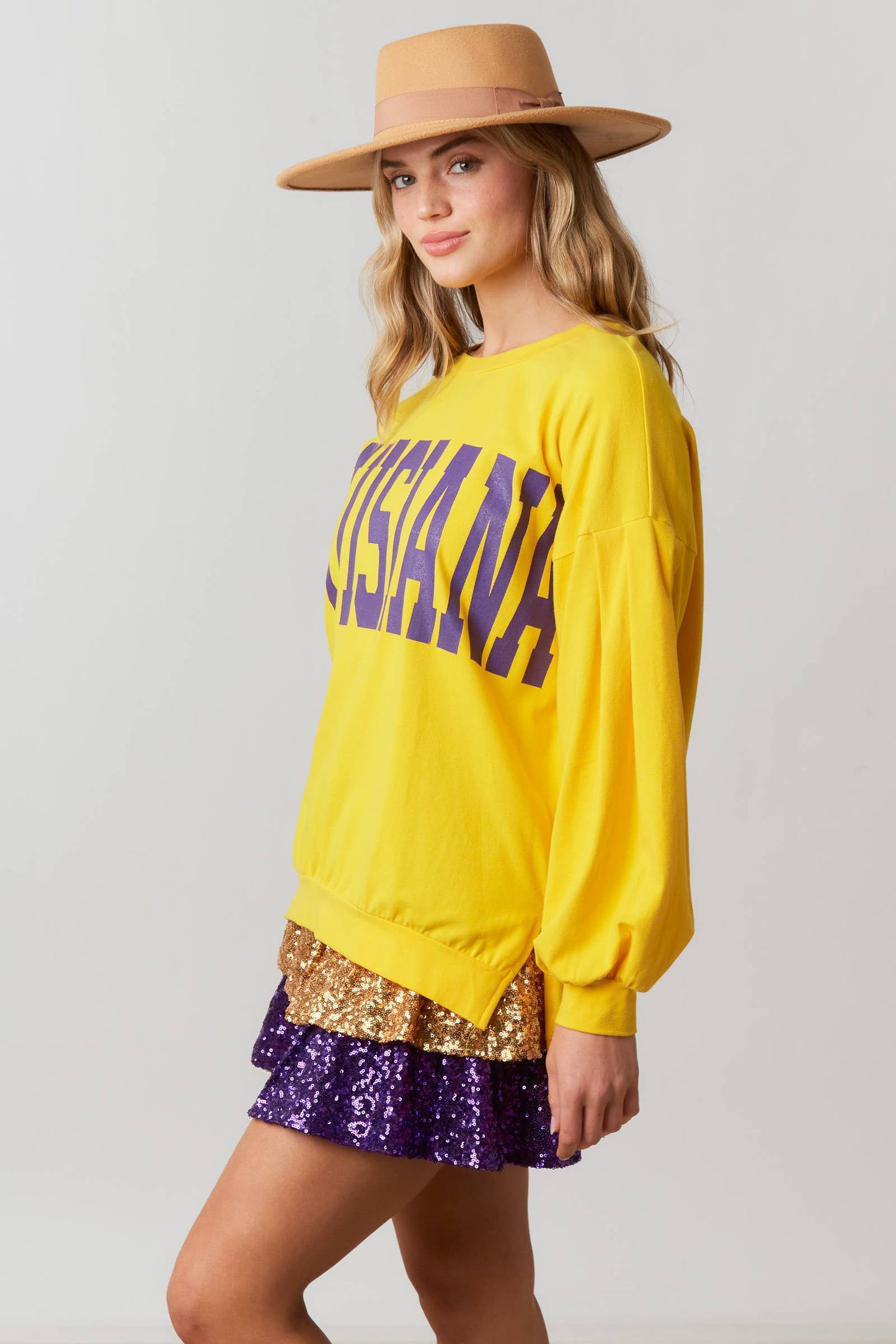 Game Day Sequin Mini Skirt - Maroon/ White