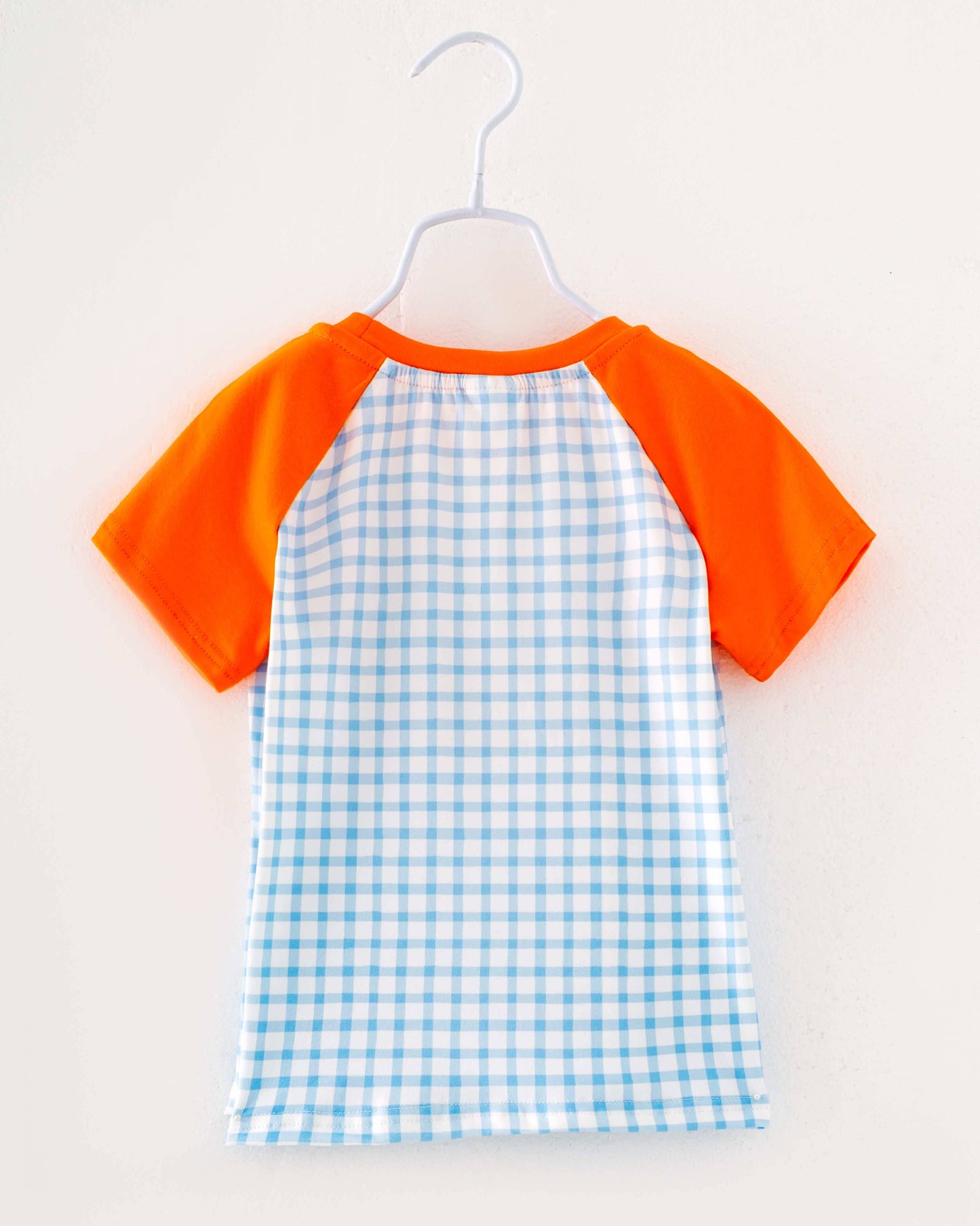 Halloween Blue Plaid Ghost Boy Top