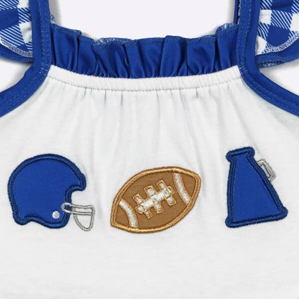 Team Spirit Girls Dress- Blue Embroidery