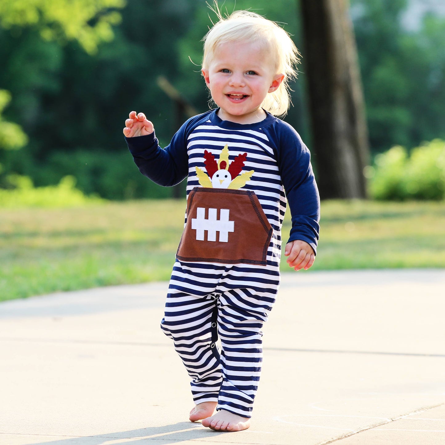 Boys Turkey Football Romper