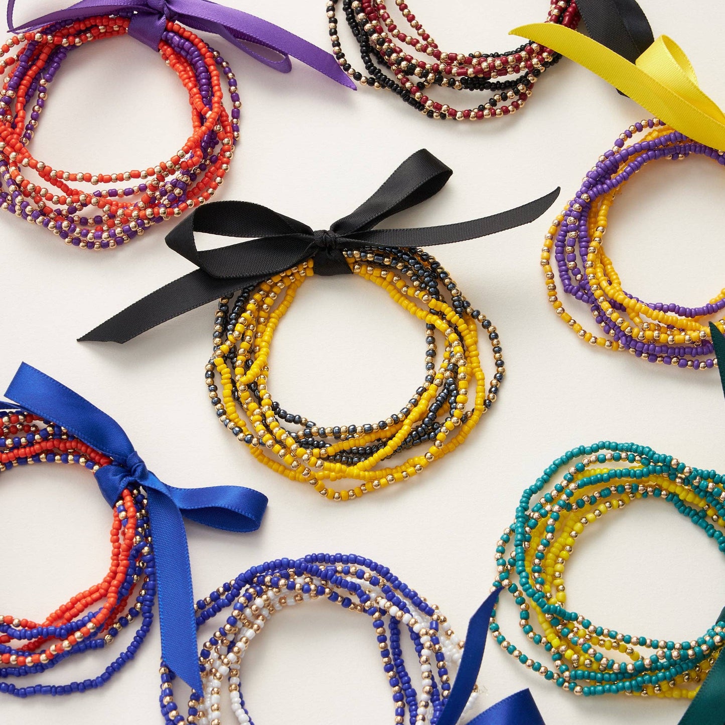 College Football Seed Bead Bracelet