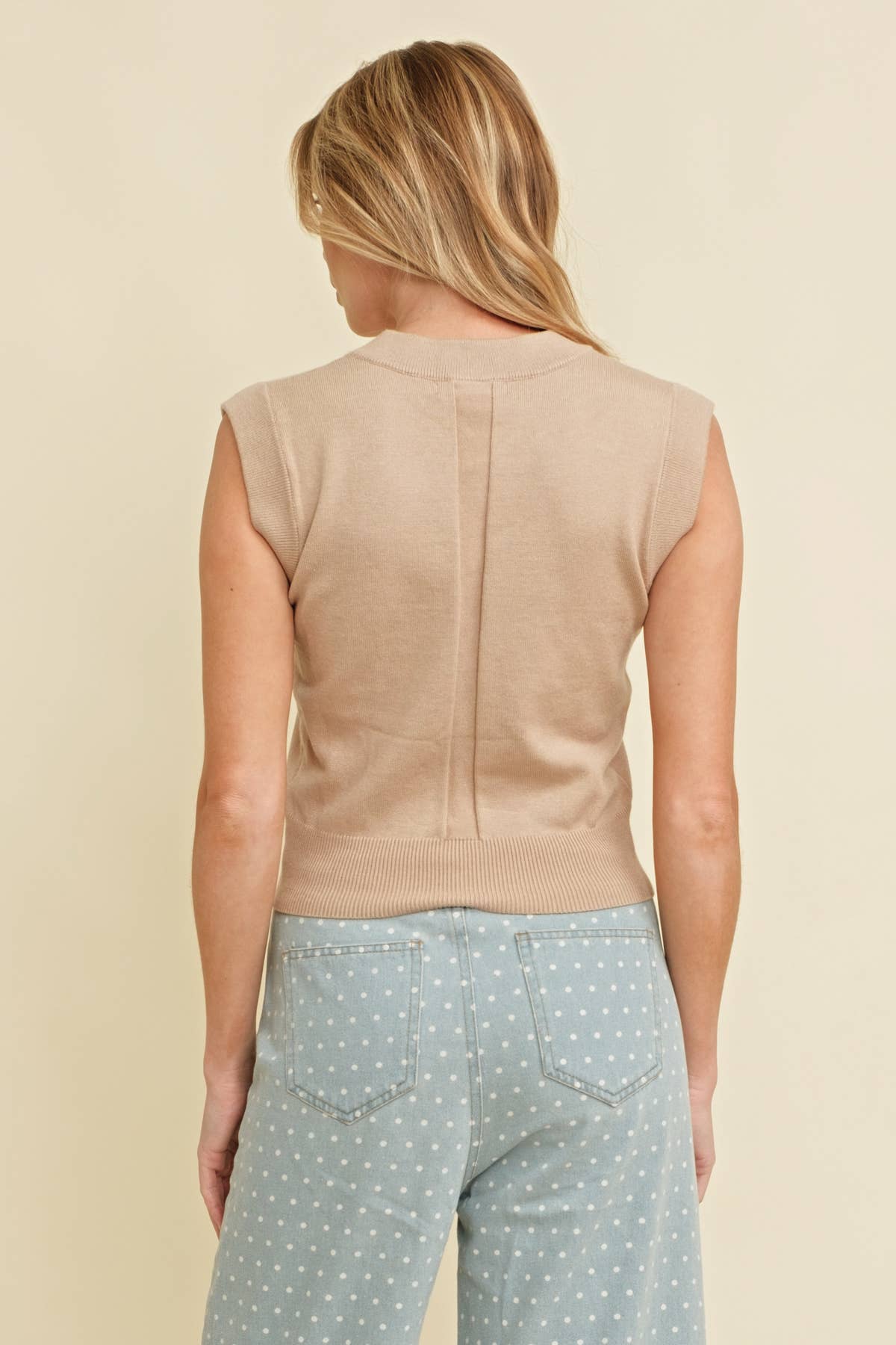 Rib Neck Knit Sweater