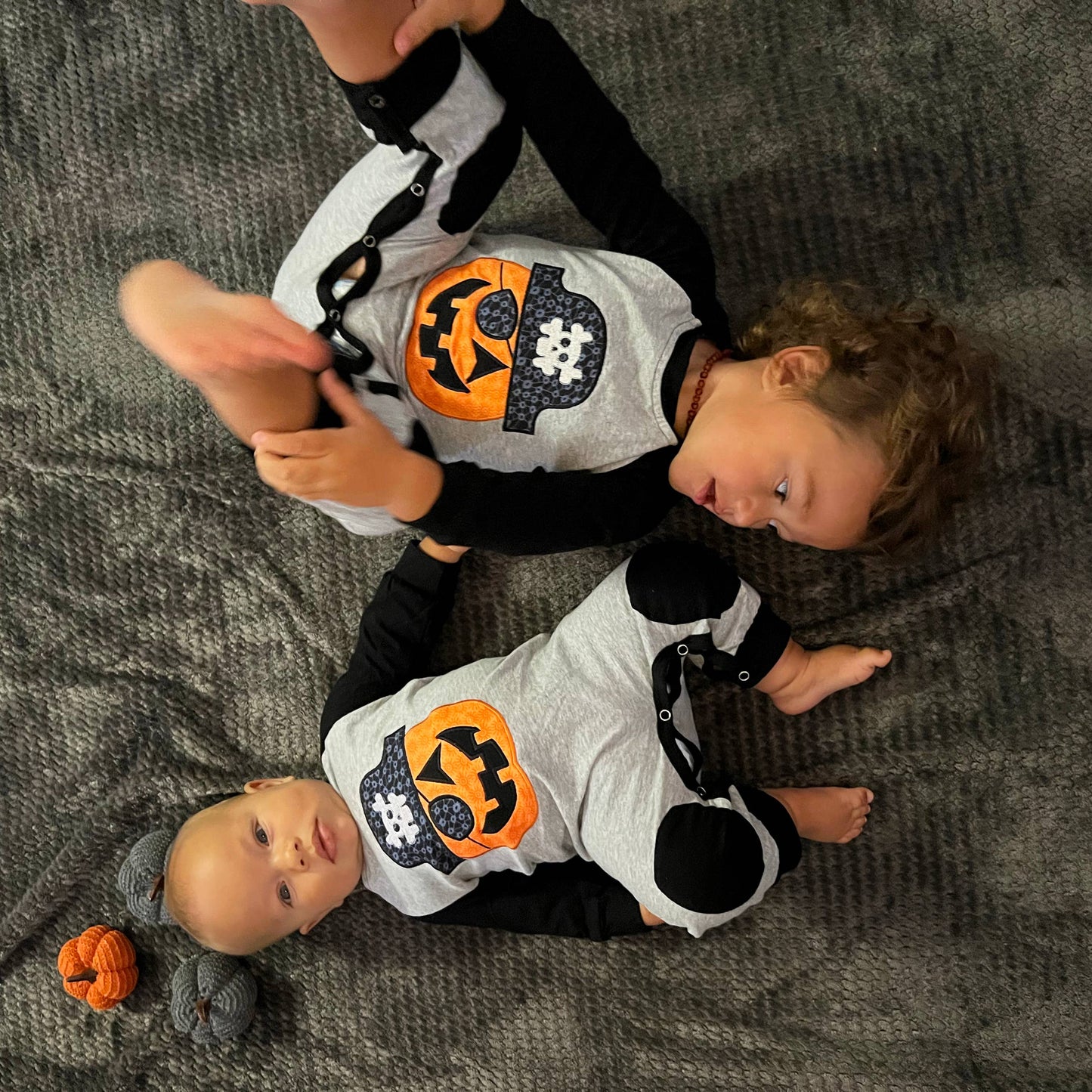 Boys Halloween Jack O Lantern Pirate Romper