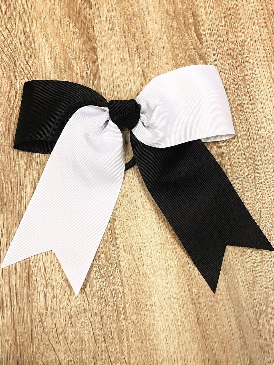 School Spirit Cheer Bows: Maroon/White