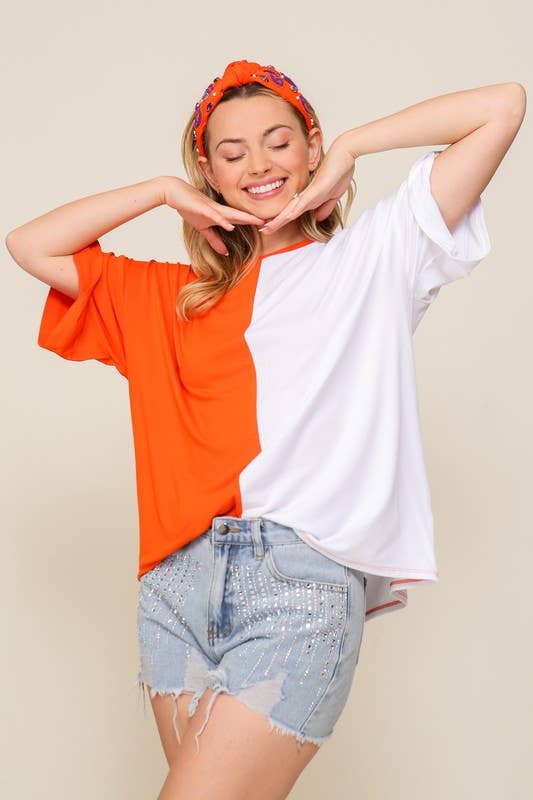 Game Day Multi Color Knit Top- Ivory & Black