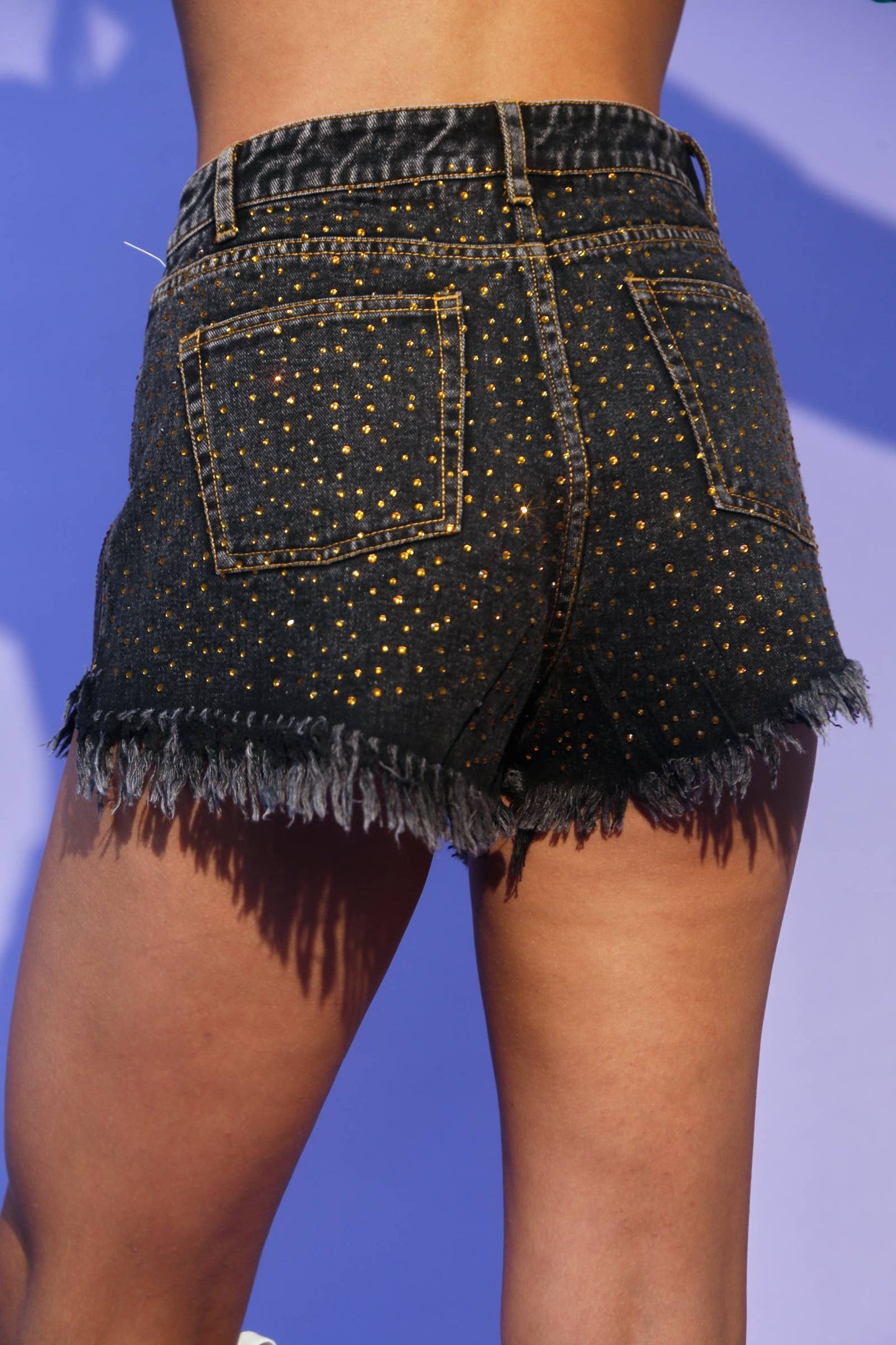 Mardi Gras Fleur De Lis Shorts- Washed Black