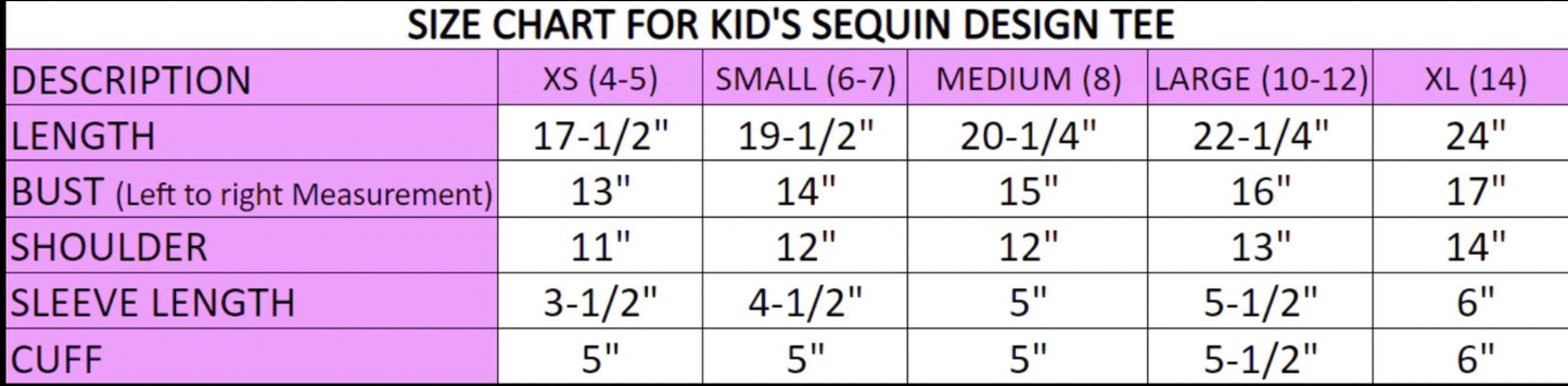 Tiger Tilly Youth Sequin Design Tee- Lavender