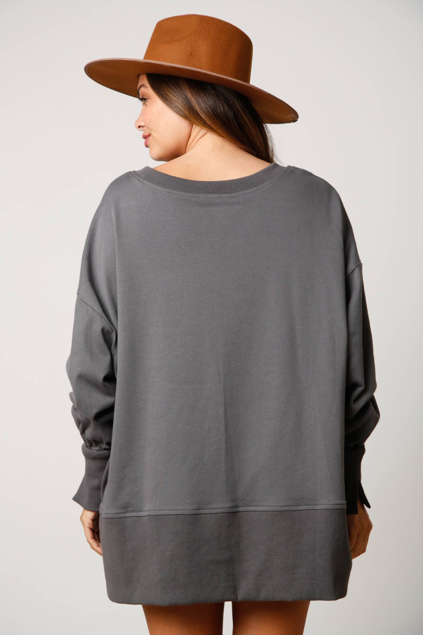 Cheers Hot Cocoa Sequin Sweatshirt- Dusty Peach