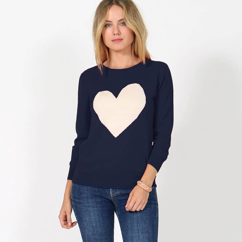 Sweet Heart Valentine Pullover Sweater- Tomato/ Oatmeal