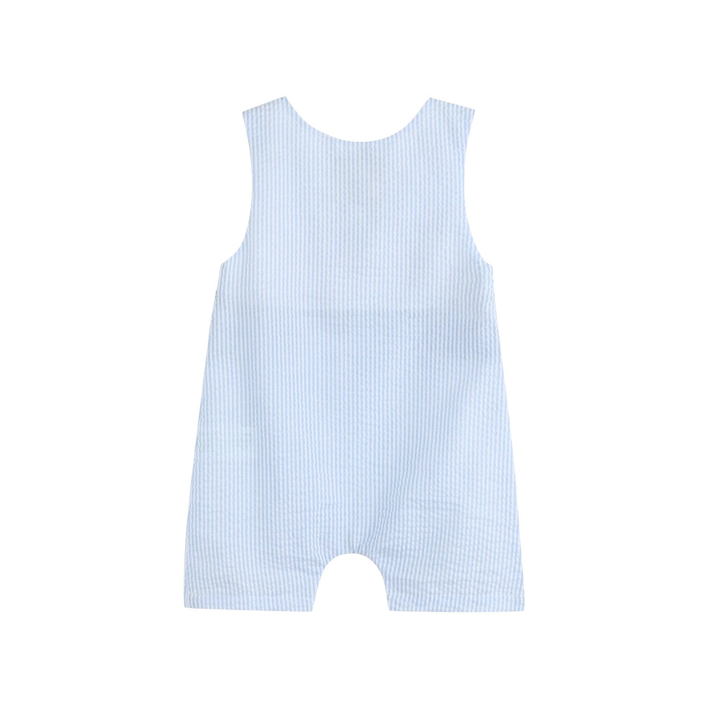 Blue Striped Crawfish Smocked Shortalls