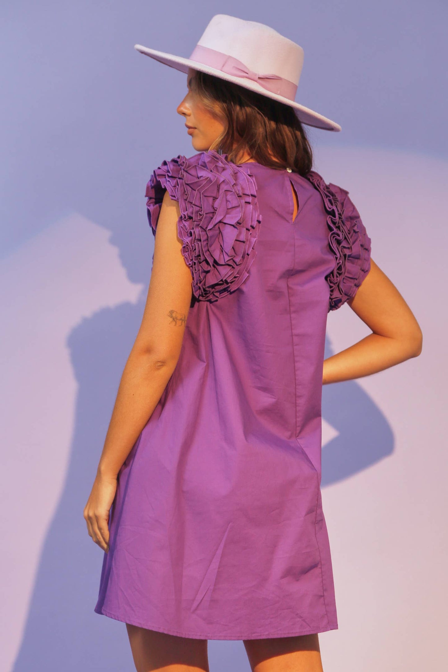 Mardi Gras Masks Sequin Fleur De Lis Mini Dress - Purple
