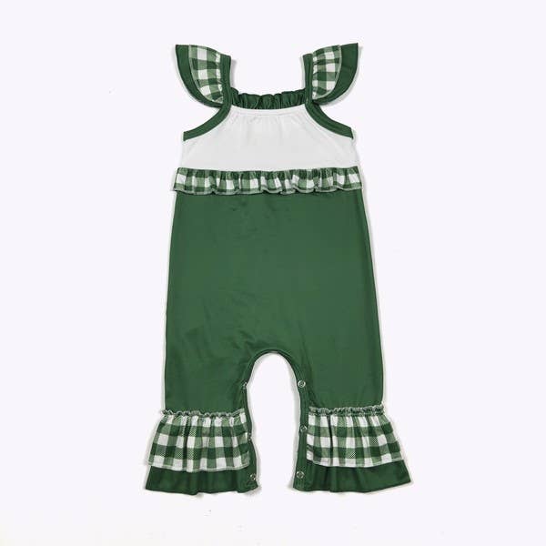 Team Spirit Baby Romper-Green Embroidery