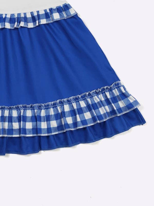 Team Spirit Girls Dress- Blue Embroidery