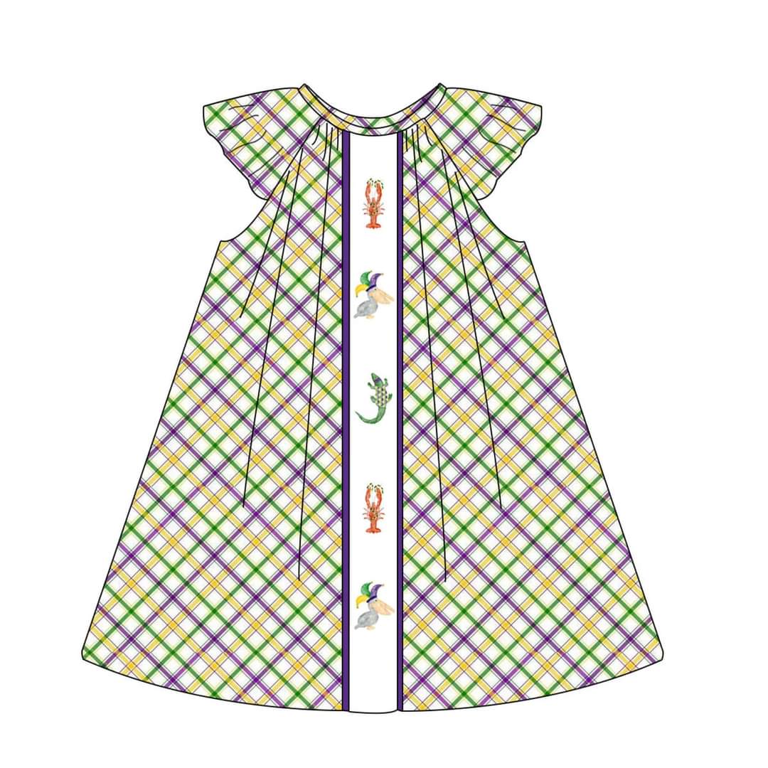 Cajun Mardi Gras Smock Dress