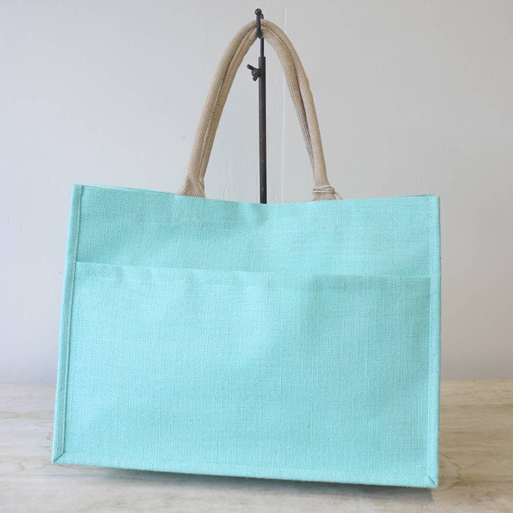 Jute Pocket Tote 19x14x7.5