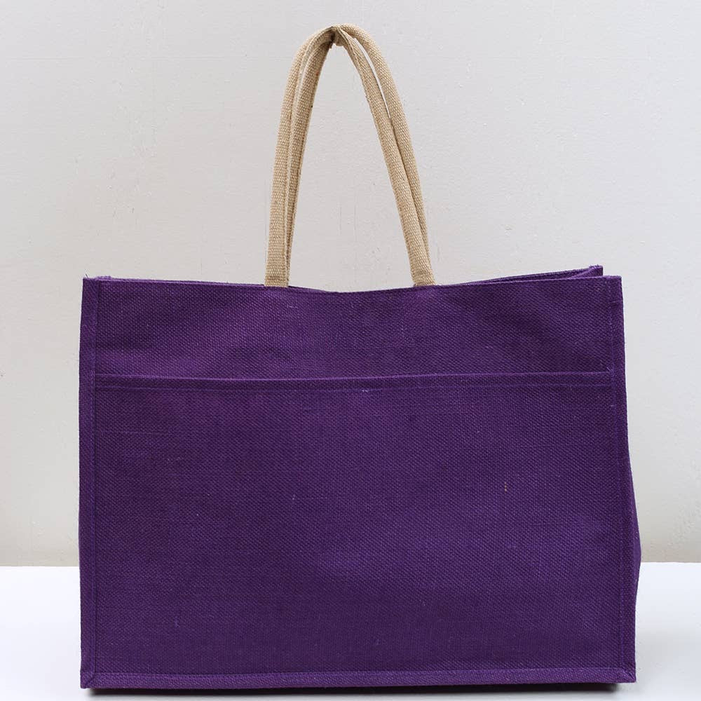 Jute Pocket Tote 19x14x7.5