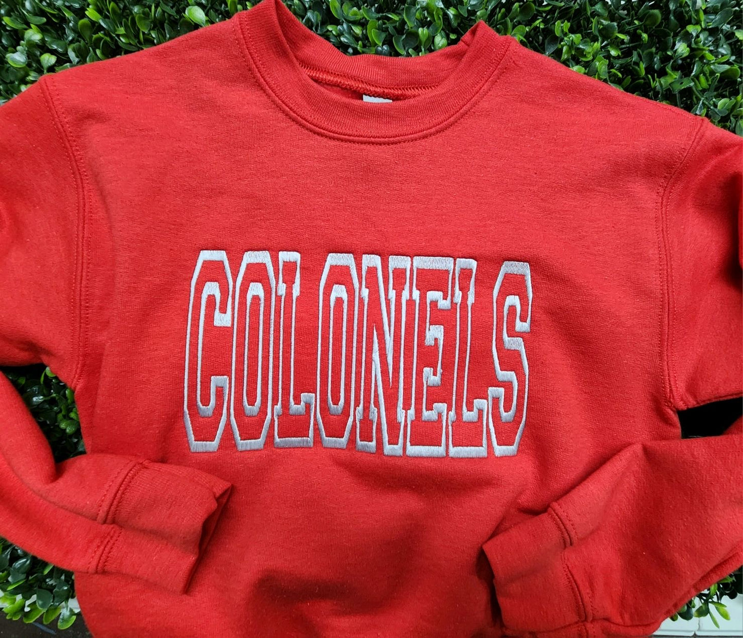 Colonels Red Custom Mascot Embroidered Sweatshirt