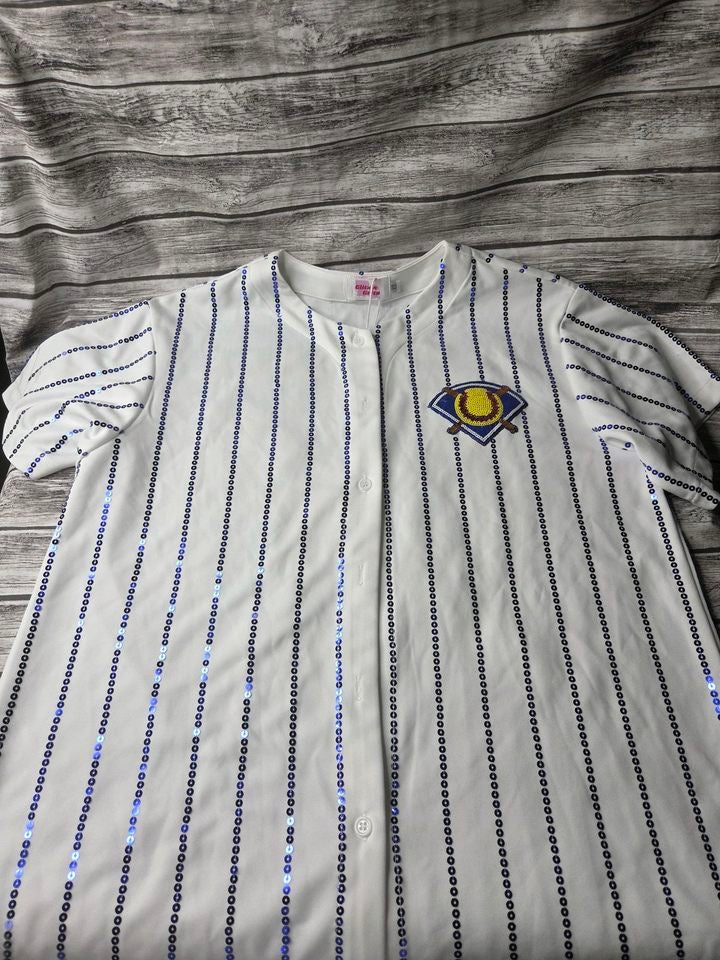 Softball Rally Jersey with Royal Stripes