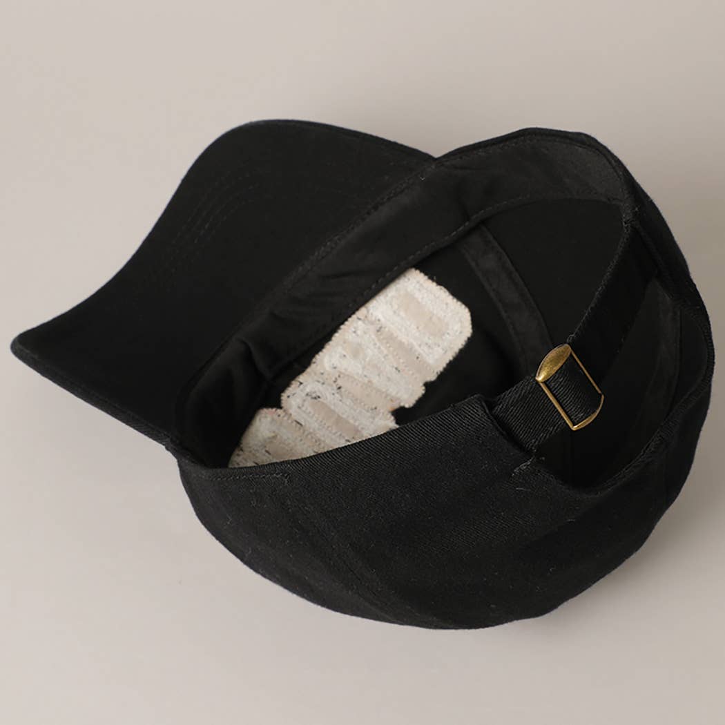 SQUAD Chenille Letter Patch Cotton Baseball Cap- Black