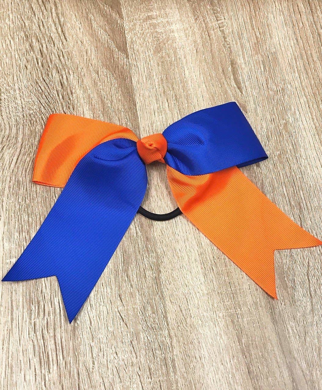 School Spirit Cheer Bows: Purple/Yellow
