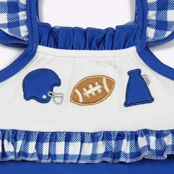 Team Spirit Baby Romper- Blue Embroidery
