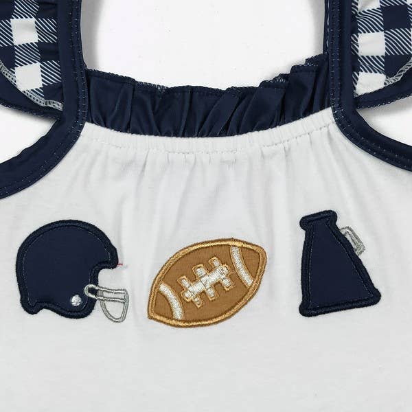Team Spirit Girls Dress- Navy Embroidery