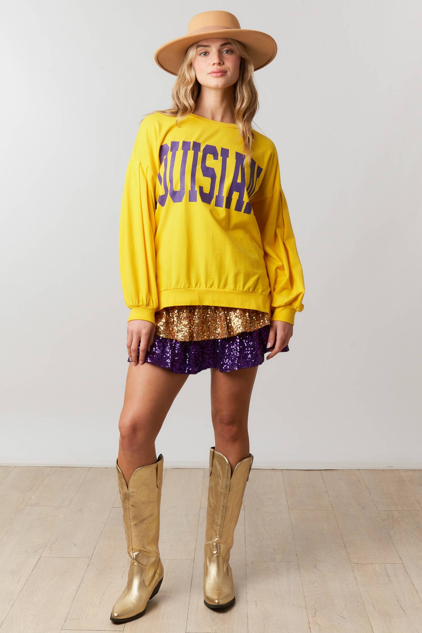 Game Day Sequin Mini Skirt - Maroon/ White