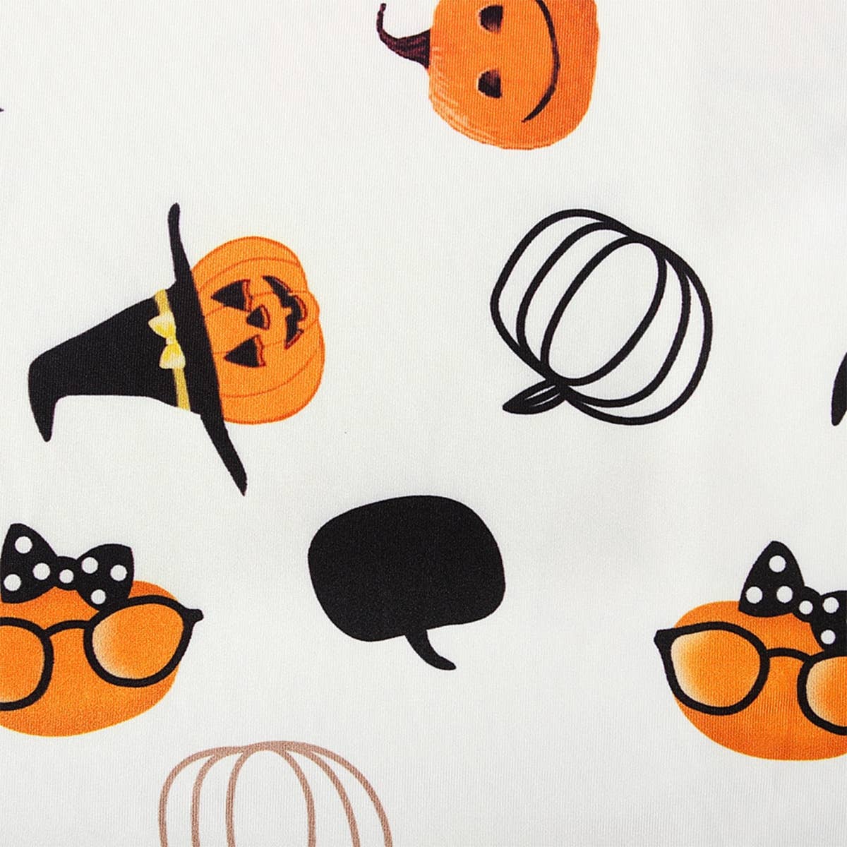 Witch Pumpkin Print White Dress & Headband